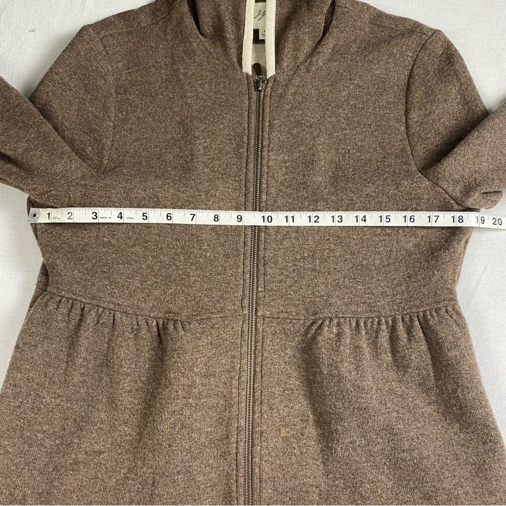 J. Jill‎ Brown Cotton Wool Hooded Zip Sweater Jacket Peplum Pockets M - Picture 8 of 13